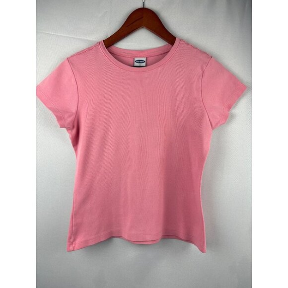 Old Navy Pink Cotton Crew Neck T-Shirt Medium - Picture 2 of 4